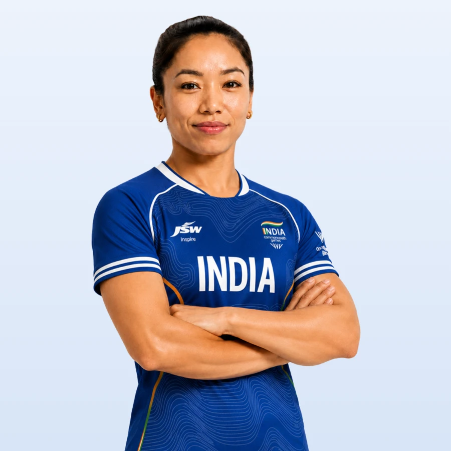 Mirabai Chanu in Team India kit